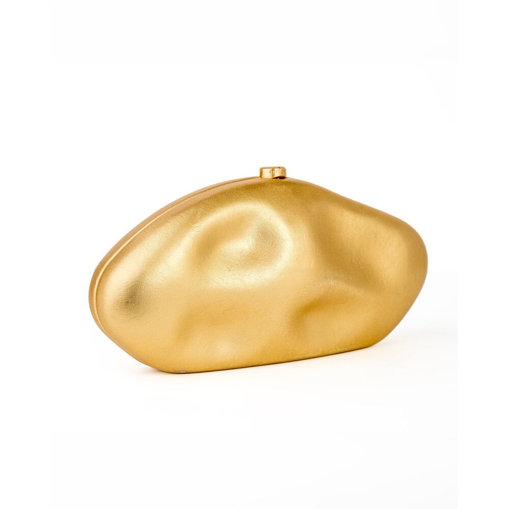 Cult Gaia Caldera Clutch Brass Metallic Leather Sculptural Minaudière Bag $598 - Picture 8 of 16